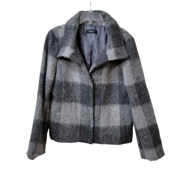 Talbots Jacket Full Zip with Collar Womens Medium Gray Pockets Blended Materials - Picture 1 of 10
